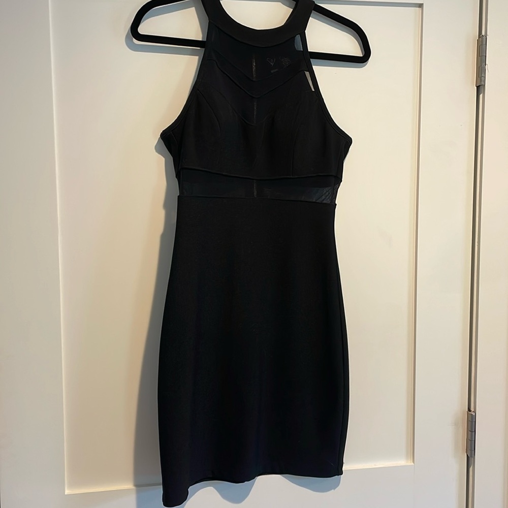 Windsor black see through mini dress